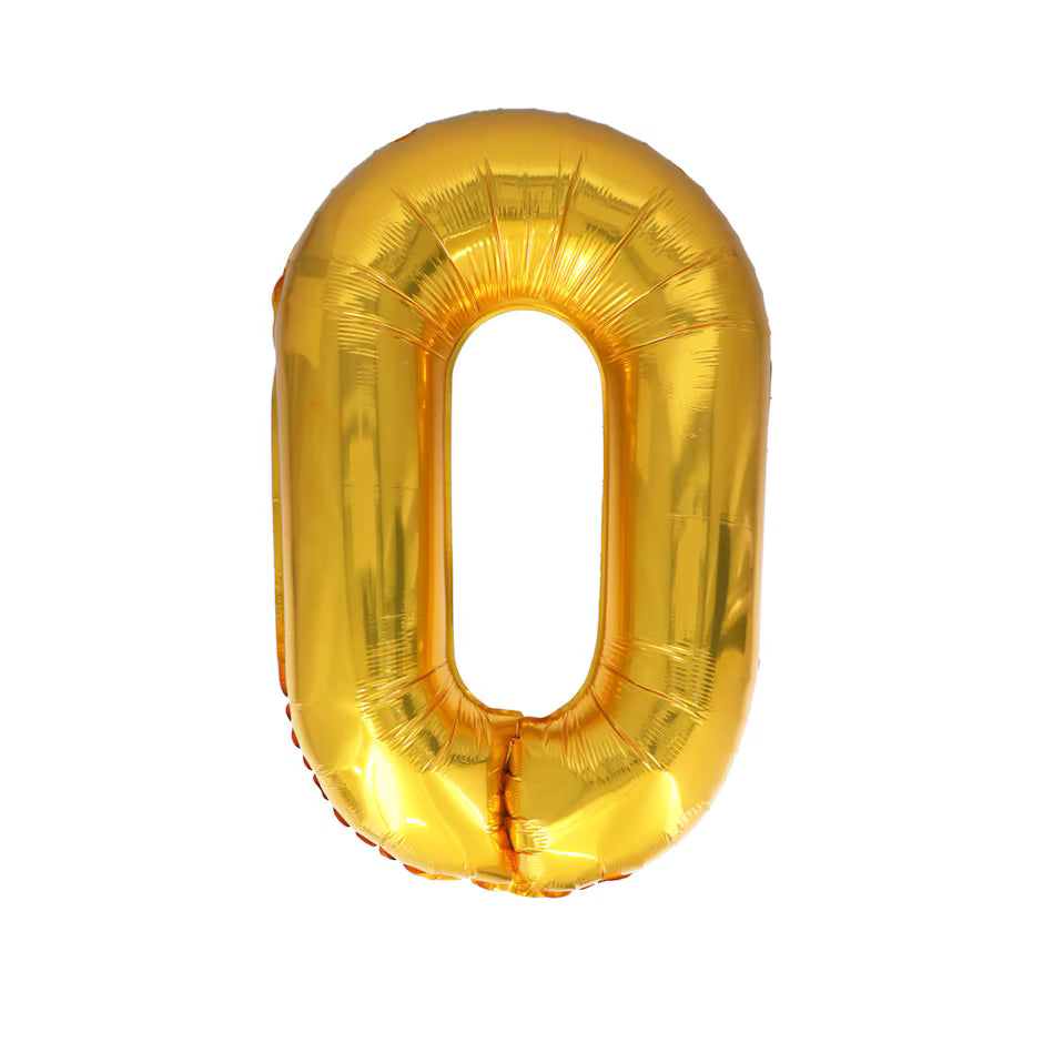 Gold Foil Number Balloons, 34 in. Miami Bloom Flower