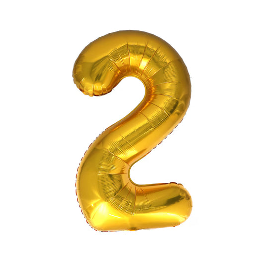Gold Foil Number Balloons, 34 in. Miami Bloom Flower
