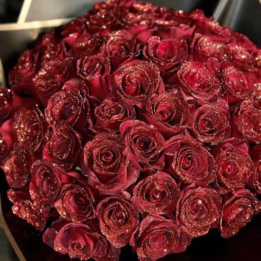 Glitter Red Roses Bouquet