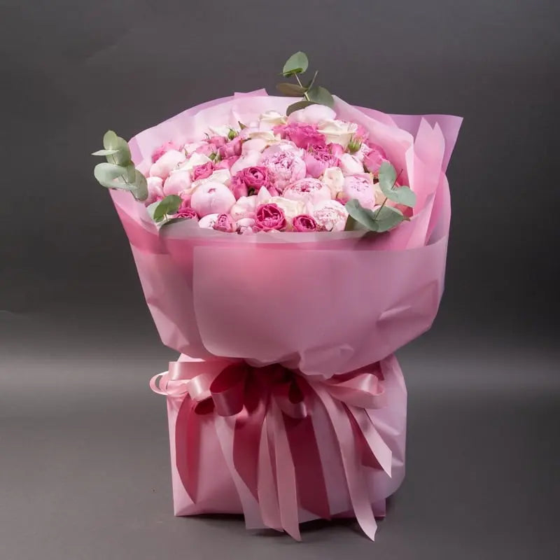 Bouquet of roses and peonies