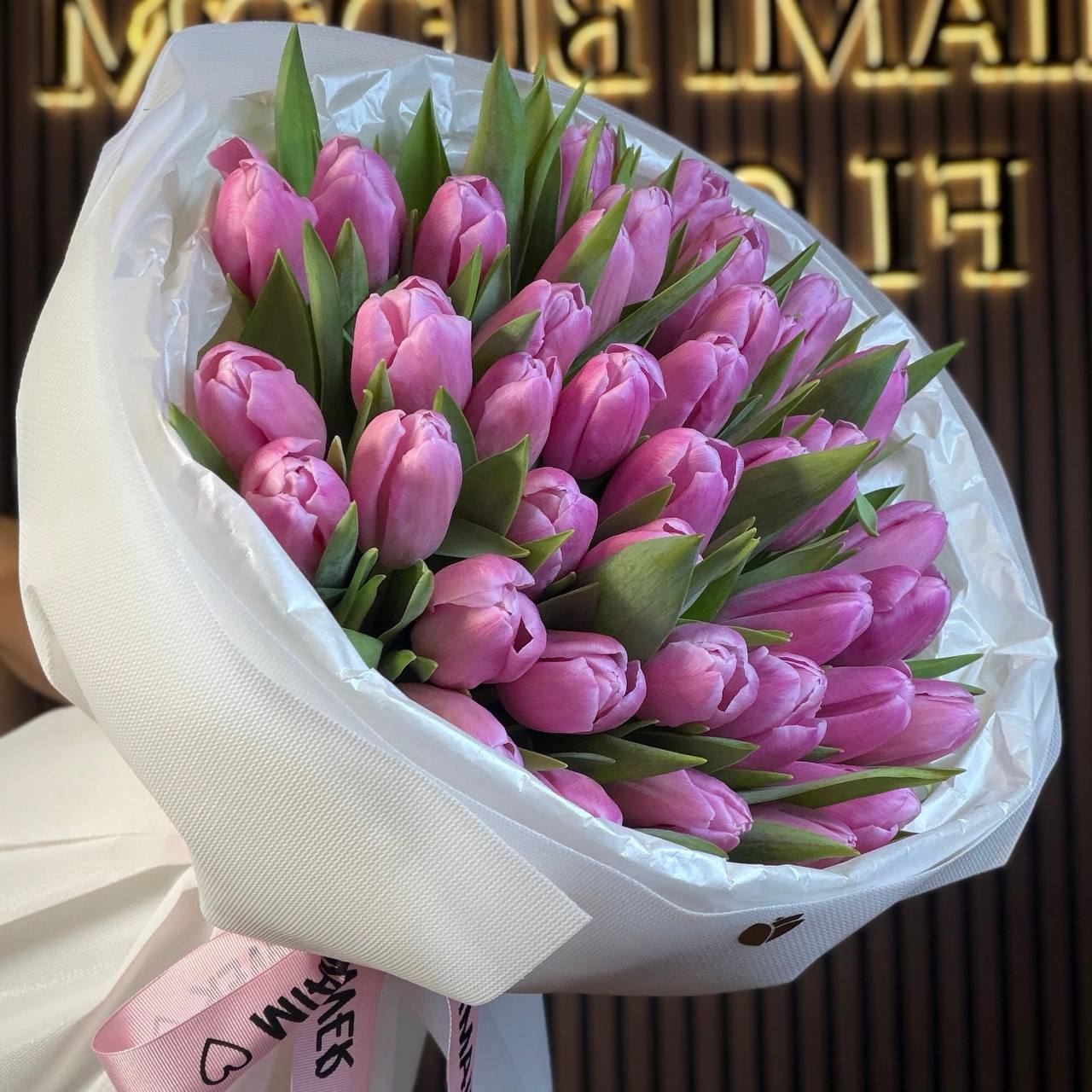 Pink tulips bouquet Miami Bloom Flower
