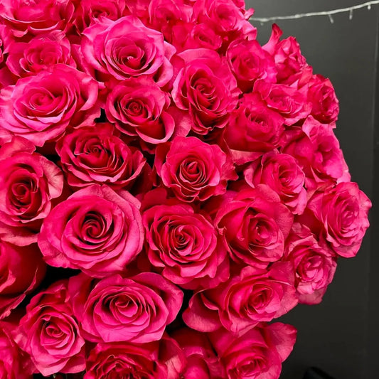 Hot Pink Roses Bouquet Miami Bloom Flower