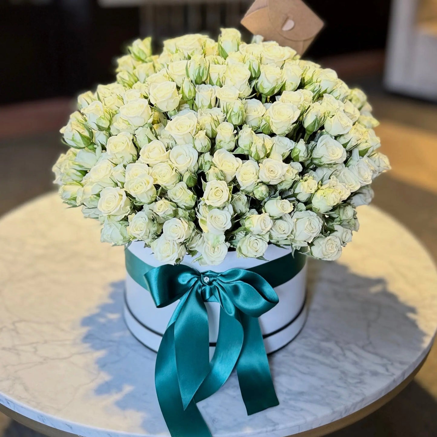 White Spray Roses Box