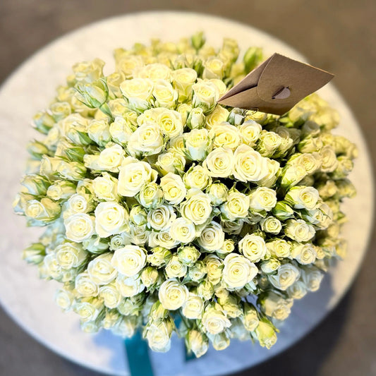 White Spray Roses Box