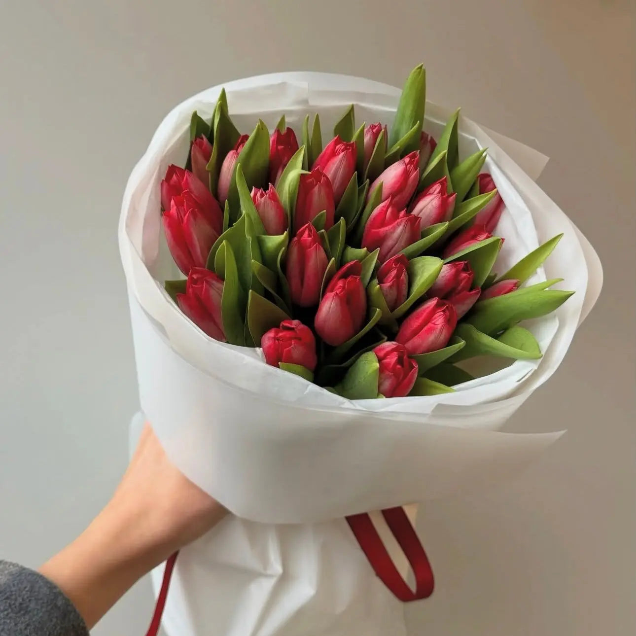Red tulips bouquet