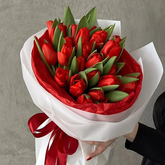 Red tulips bouquet