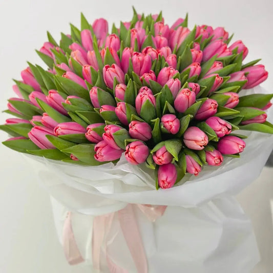 Pink tulips bouquet miami bloom flower