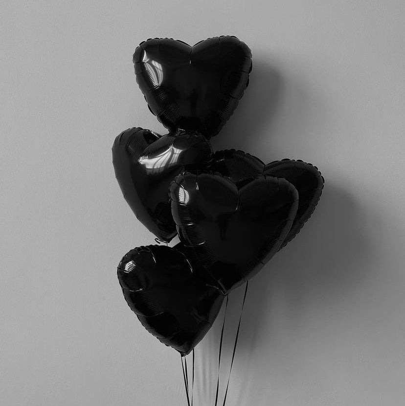 BALLOONS BLACK HEARTS