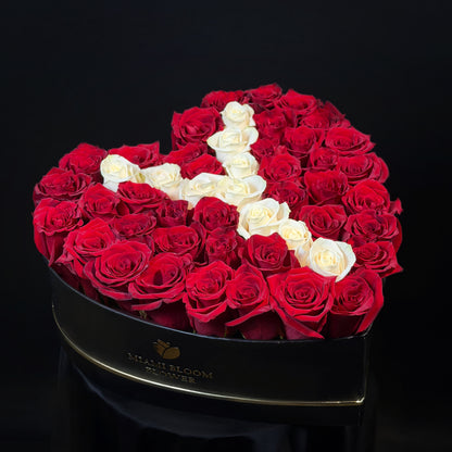 LETTER HEART FLOWER BOX Miami Bloom Flower