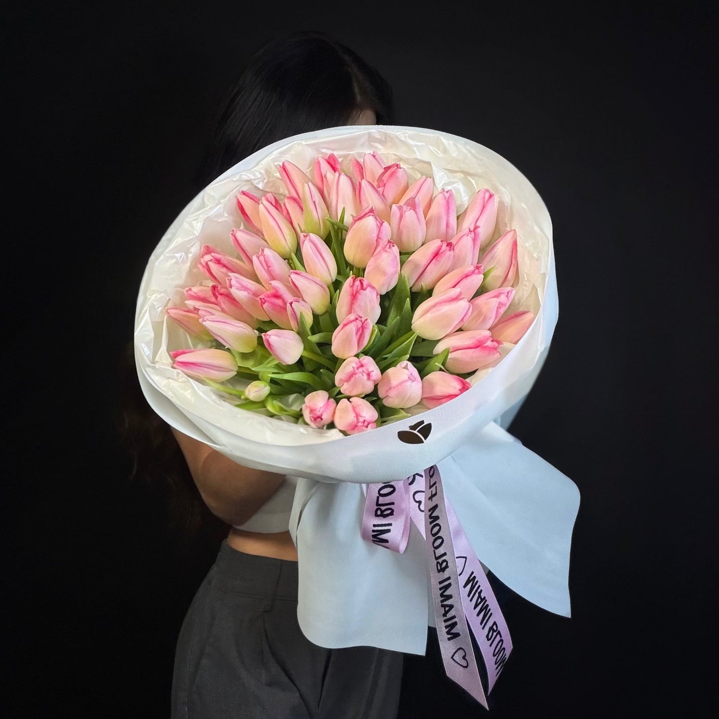 pink tulips bouquet miami bloom flower