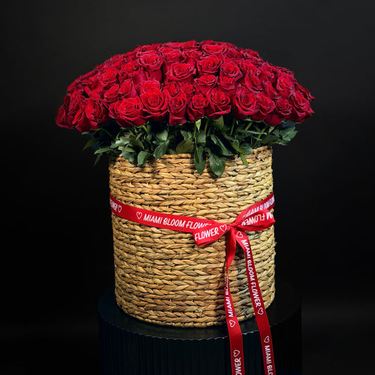 Grandeur Roses Basket Miami Bloom Flower