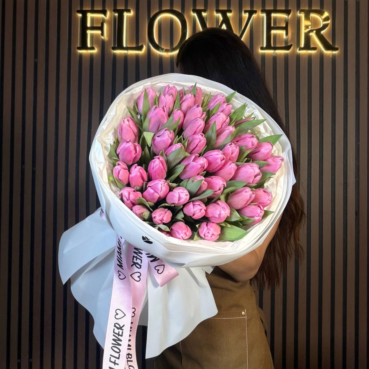 Pink tulips bouquet Miami Bloom Flower