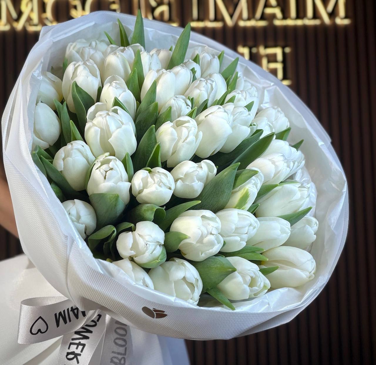 White tulips bouquet Miami Bloom Flower